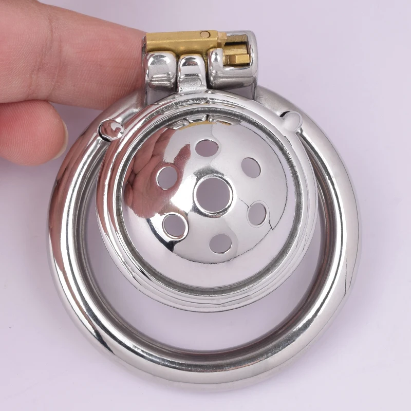 FRRK Hemisphere Chastity Cage Belt Femboy for Couple Stainless Steel Bondage Adults Toys Men Sex Tool Hot PU Harness 본디지