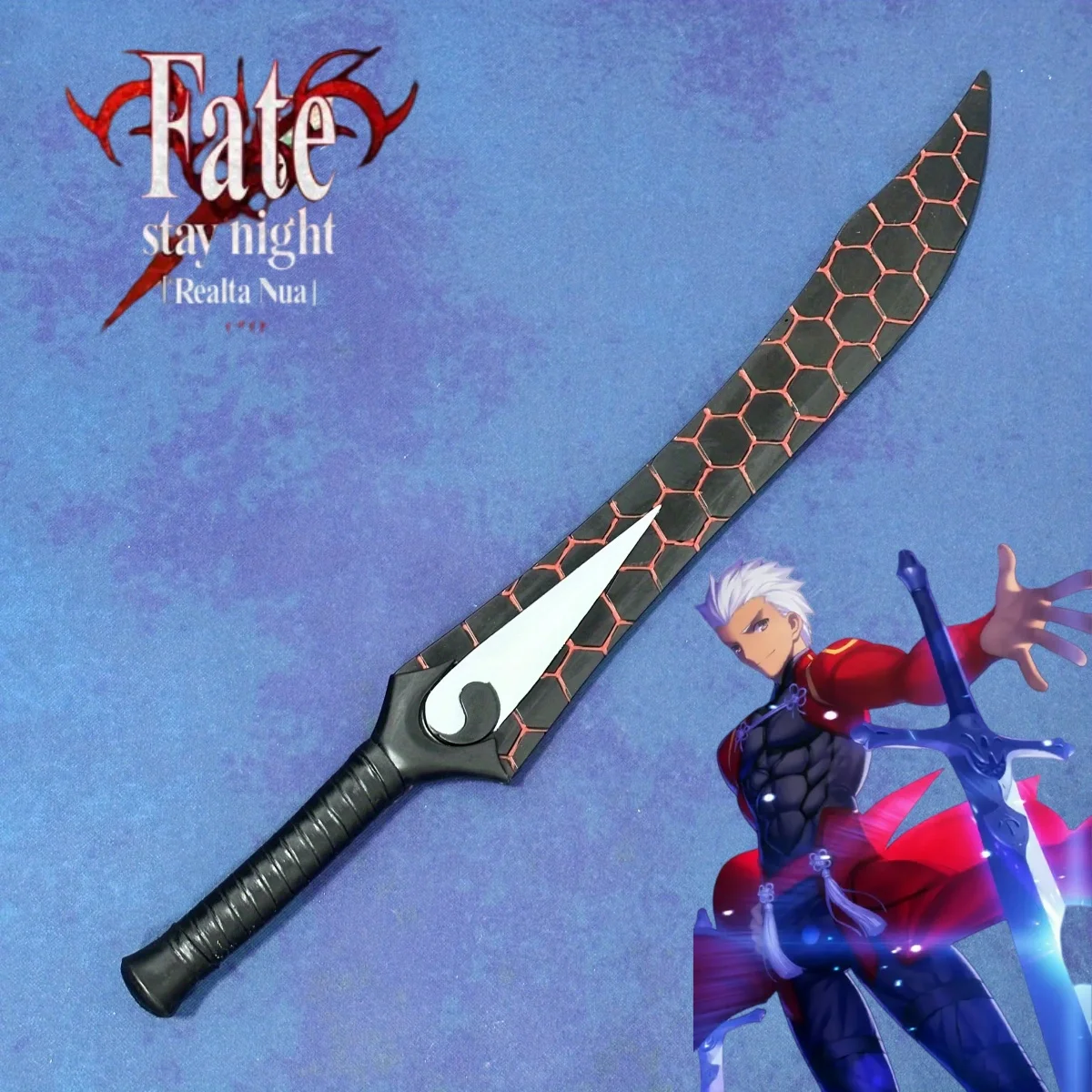 

29-дюймовая катана из полиуретана по мотивам Fate Stay Night, оригинальный самурайский меч, нож ниндзя, настоящая японская катана, реквизит для аниме-косплея, незаточенная игрушка-подарок