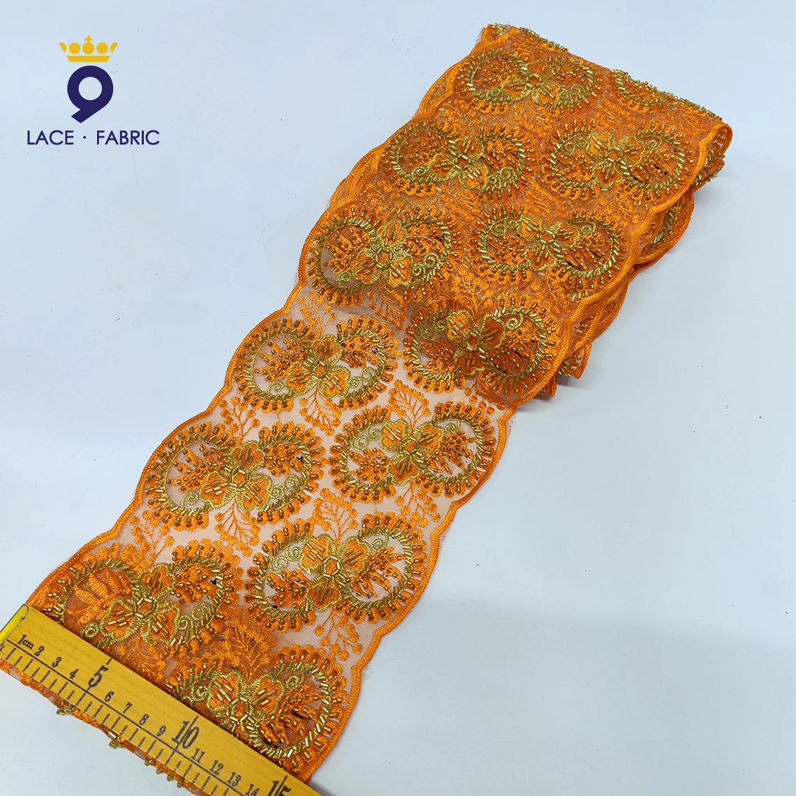 

5 ярдов расширенная африканская кружевная бейка, аксессуары для самостоятельного изготовления, лента, оранжевое нигерийское женское платье, швейные поделки, кружевной материал для вышивки