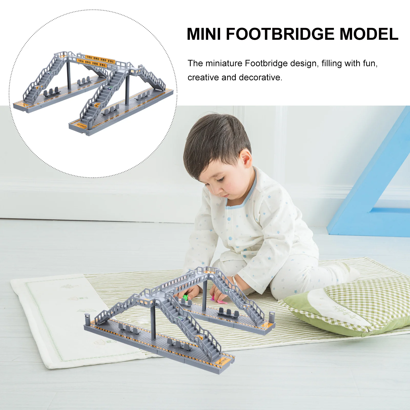 1 zestaw 1 Zestaw Plastikowy Materiał DIY Do Dekoracji Sceny Stołu Z Piaskiem Miniaturki Ozdoba Domu Artykuły Domowe Mostek Mostkowy Budowlany