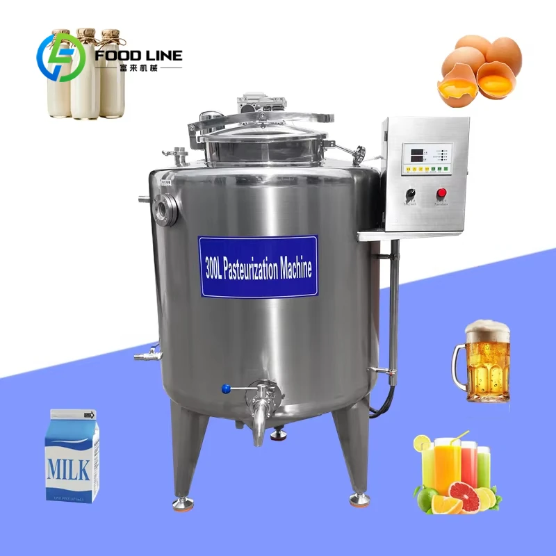Customized Food Grade Juice Pasteurizer Tank Milk Pasteurization Machine for Beverages 100L 300L 500L SUS304 Juice Pasteurizer