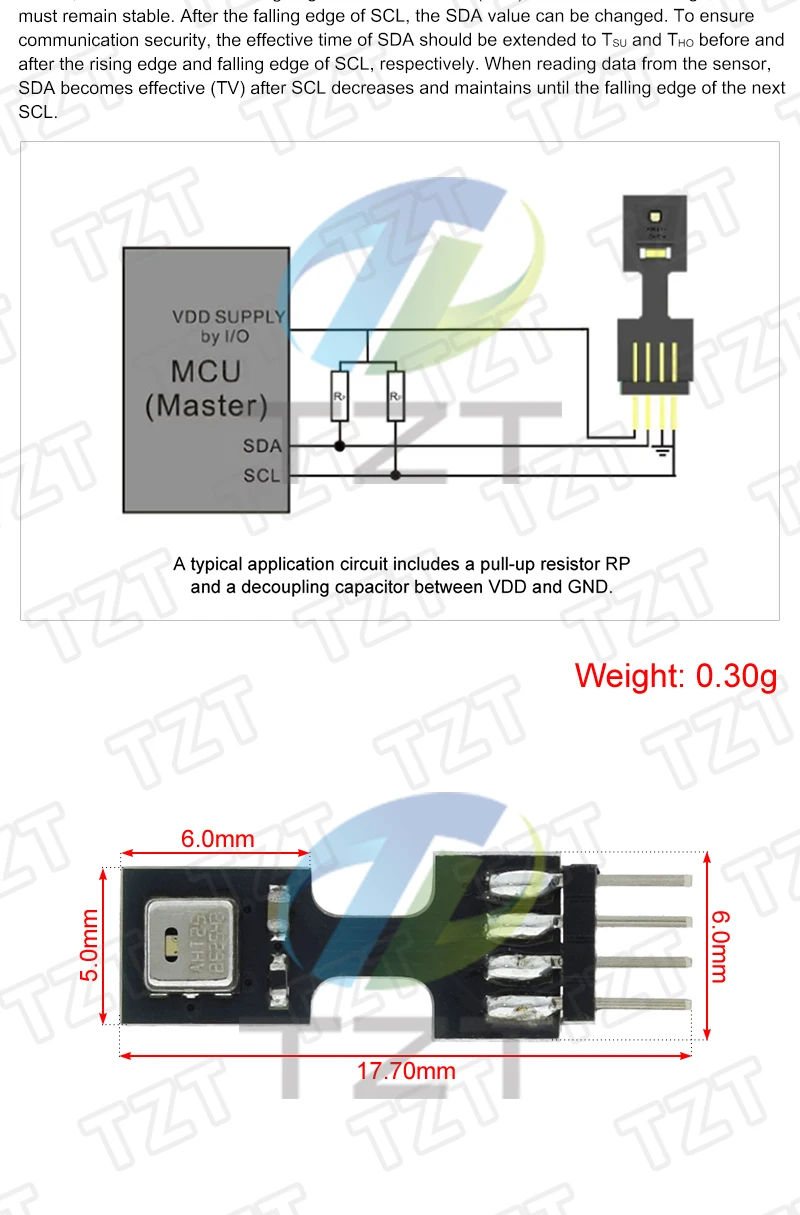 AHT10 AHT15 AHT20 AHT21B AHT25 AHT30 Hochpräzises digitales Temperatur- und Feuchtigkeitssensor-Messmodul mit I2C-Kommunikation – Detail 17