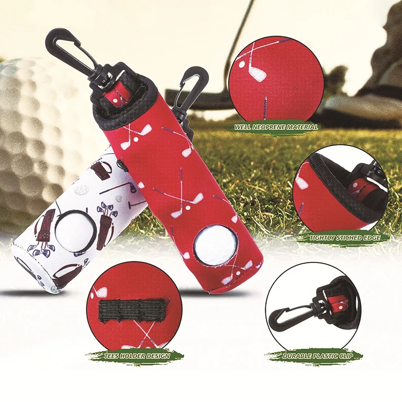 Portable Golf Ball Bag Large Capacity Golf Ball Storage Pouch Golf Waist Holder Bag Mini Golf Ball Container Can Hold 3 Balls