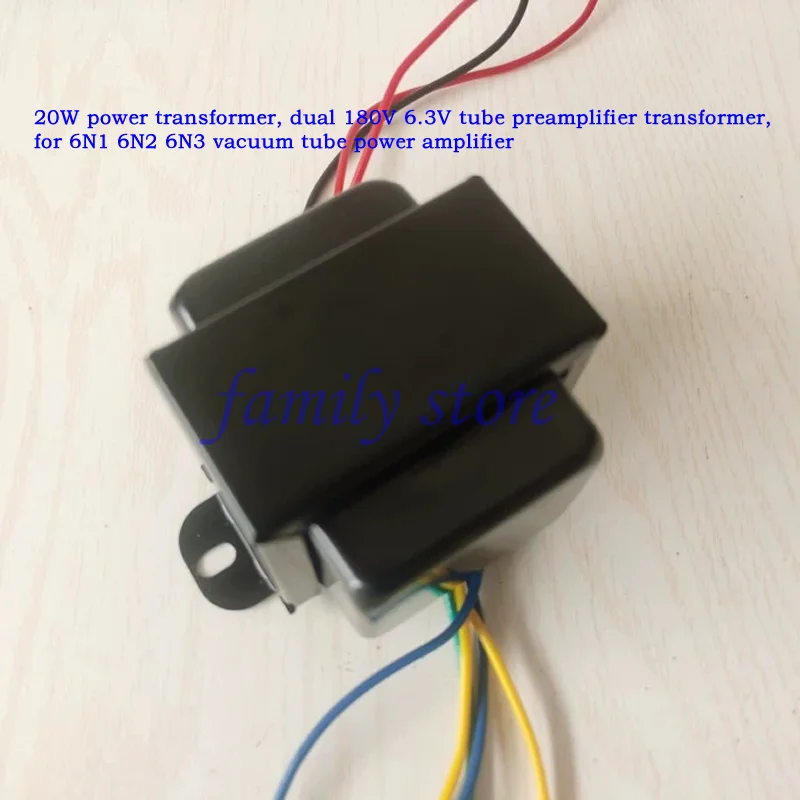 20W power transformer, dual 180V 6.3V tube preamplifier transformer, for 6N1 6N2 6N3 vacuum tube power amplifier