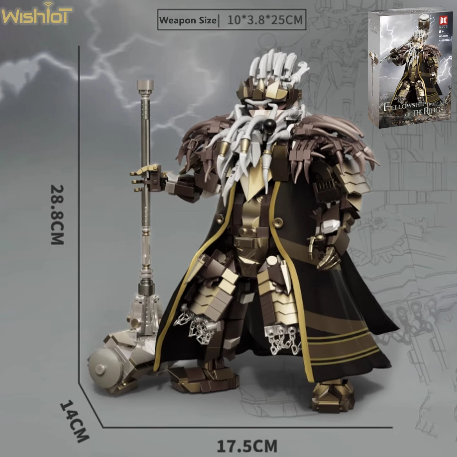 

DK6009 Защитное кольцо King Dwarf King с оружием, молотком, строительные блоки, модель, фигурка, сборные кирпичи, игрушки, детский подарок на день рождения, 1238 шт.