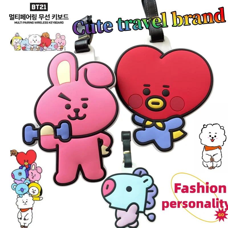 

Корейская серия BT21 BABY: бирка для чемодана на колесиках. Милая, модная, персонализированная бирка для путешествий с защитой от потери, именная бирка для багажа, подарок.