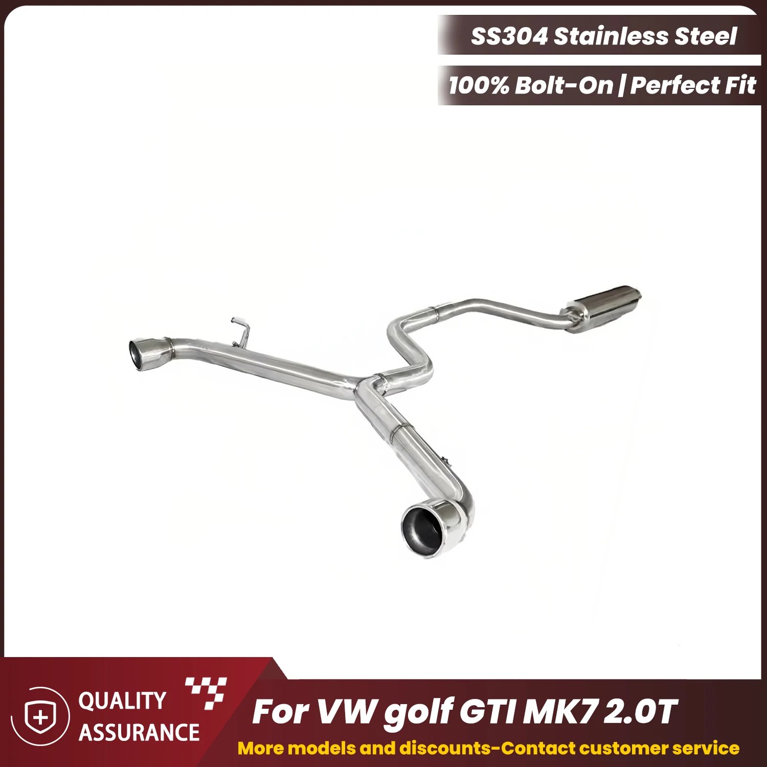 

Aggressive Exhaust Sound ECCF Catback Exhaust For VW golf GTI MK7 2.0T Performance Upgrade Easy Installation
