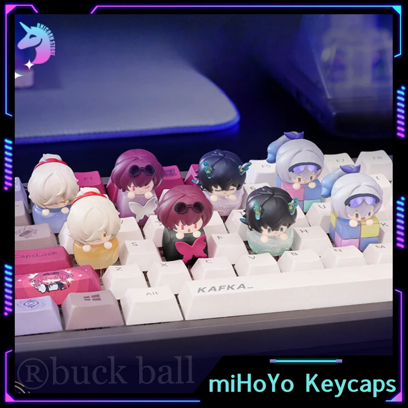 miHoYo Honkai Star Trail Limited Edition Kafka Keycaps Merch Q Version Custom Cute Small Figure Jing Yuan Kafka Dan Heng Key Cap