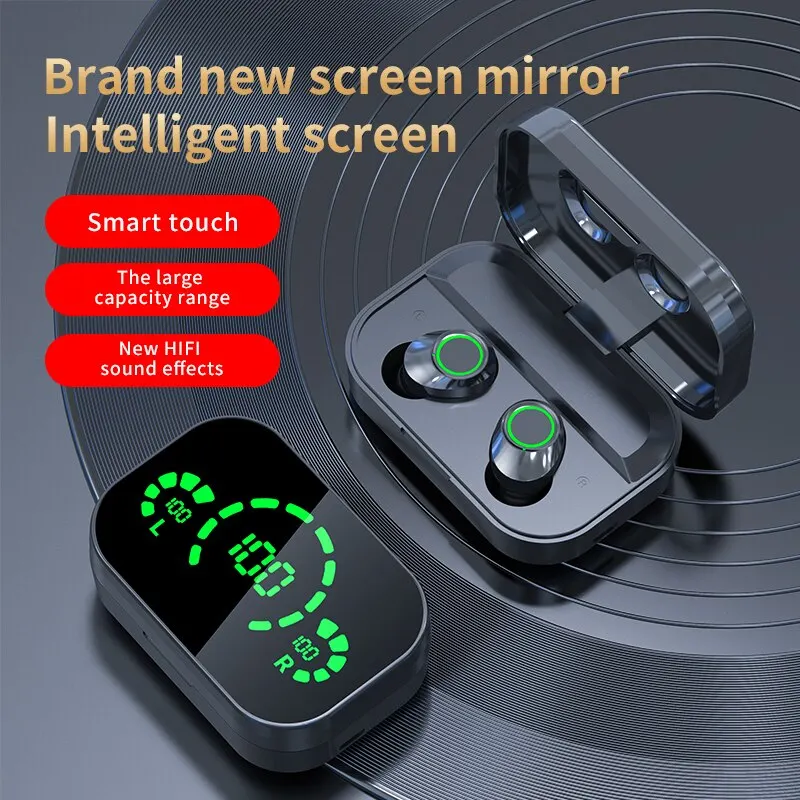 YD03 Wireless Bluetooth Earphones TWS with Mic Earbud Charger Box Fone Bluetooth Headphones LED Display HiFi Sound Headsets