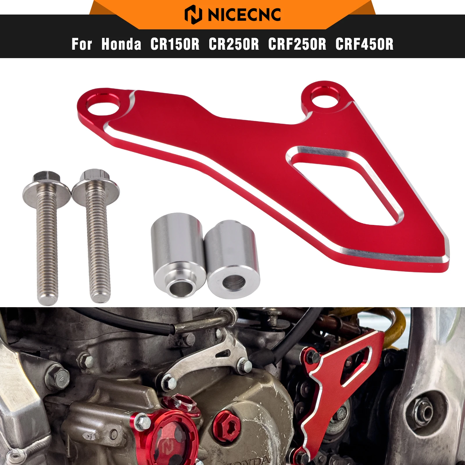 

NICRCNC Front Chain Sprocket Guard Cover For Honda CR 250R 2002-2007 CRF 250R 2004-2009 CRF 250X 2004-2017 Yamaha YZ125 YZ125X