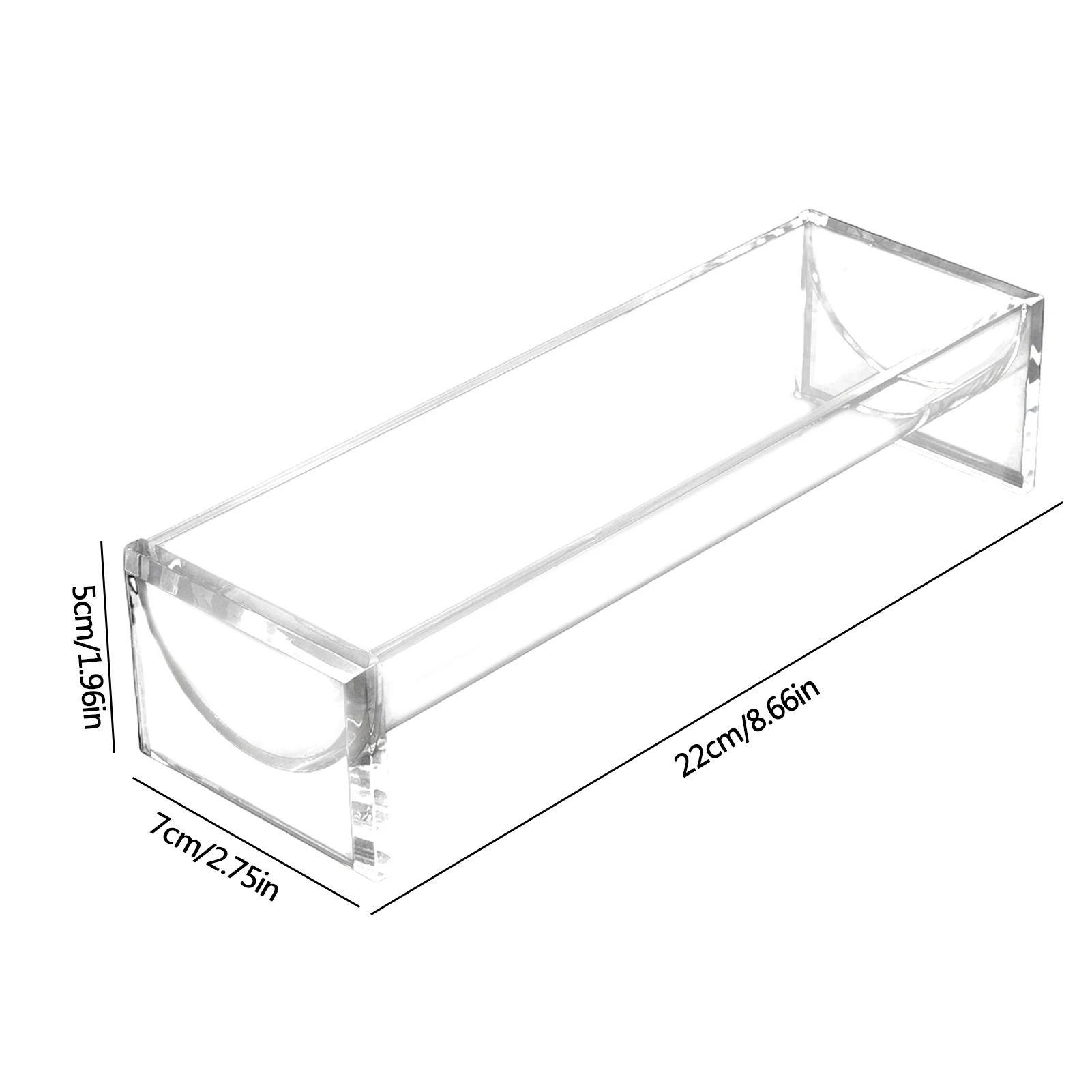 22x7x5cm Acrylic Serving Tray for Crackers&Appetizers Rectangular Party Snack Holder Non-Slip Food Display Stand Party Supplies