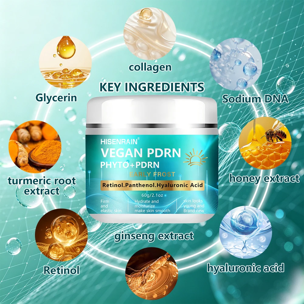 HISENRAIN VEGAN PDRN Ginseng Facial Primer, Rich in Retinol + Collagen + Hyaluronic Acid, Brightens Skin Tone & Easily Absorbed.