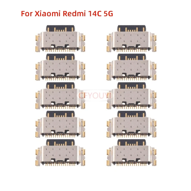 

10 шт. USB-порт для зарядки для Xiaomi Redmi 14C 4G 5G, разъем для док-станции, запасные части
