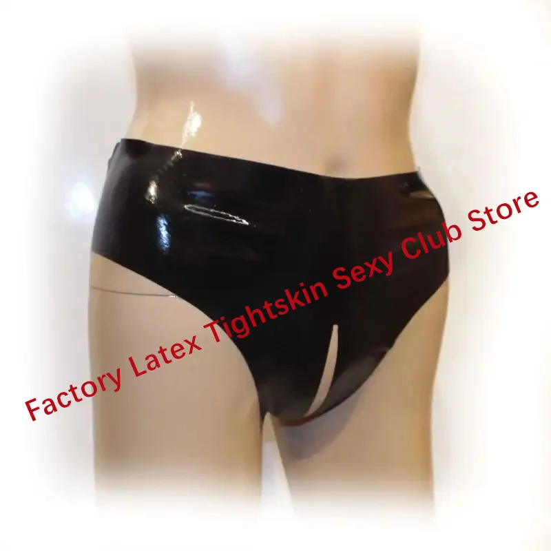 Culotte en Latex Sexy avec Fentes à l'Entrejambe, Bikini Sans Couture