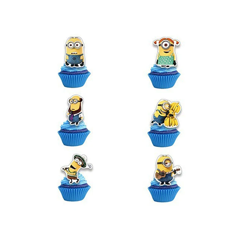 13 pezzi Minions Cake Topper Anime Kids Baby Shower Decorazione festa di compleanno Cartoon Cute Boy Girl Party Cupcake Picks Forniture