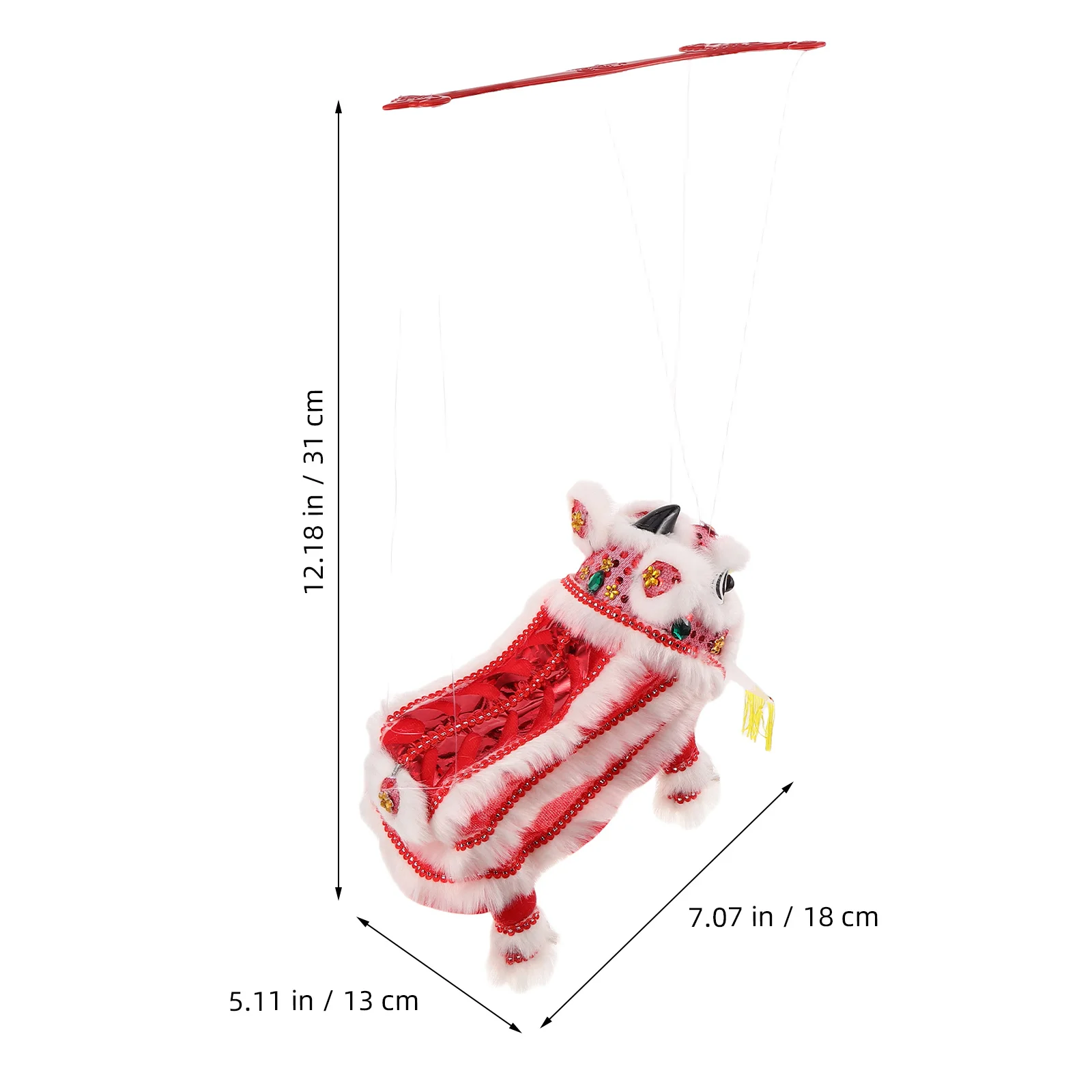 Burattino di corda di leone: marionetta tradizionale di corde a mano per bambini Festival di Capodanno cinese Spettacolo culturale interattivo