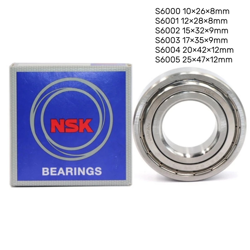 2pcs Japan NSK imported stainless steel bearings S6000 S6001 S6002 S6003 S6004 S6005ZZ waterproof and corrosion-resistant