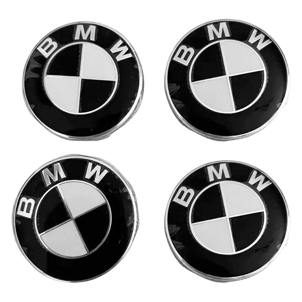 4Pcs 68MM Genuine Wheel Center Hub Cap Wheel Center Hub Cap Cover Black for BMW E30 E36 E46 E92 1 3 5 6 7 X5 X6