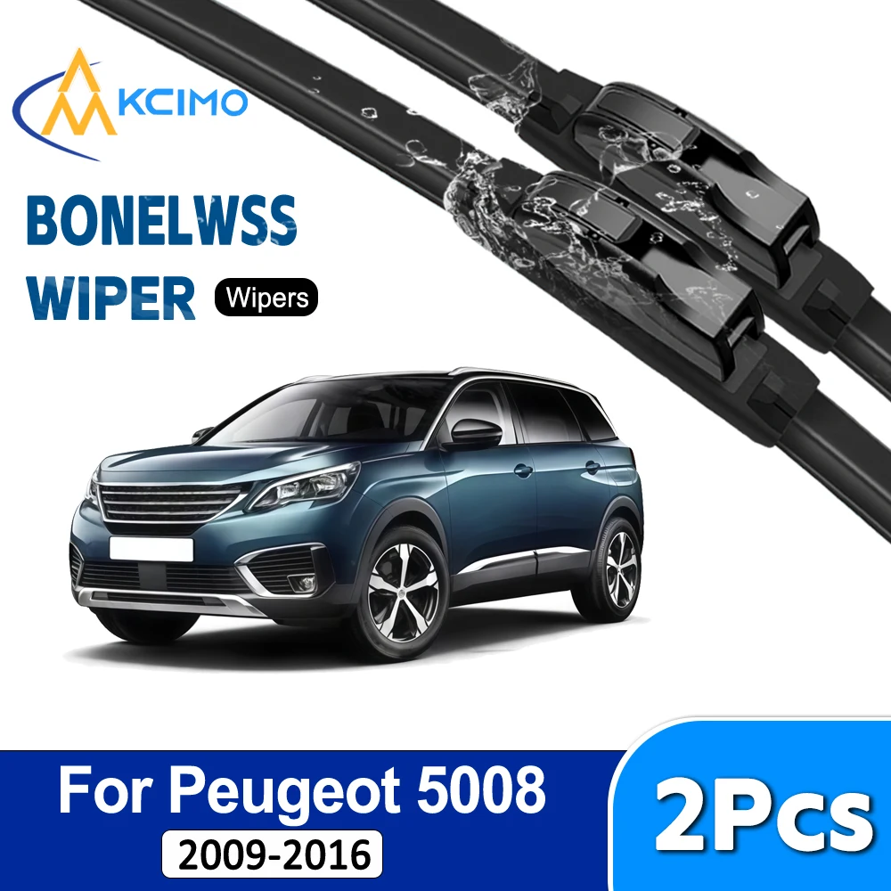 Auto Front Windshield Wipers For Peugeot 5008 T8 2009-2016 Windscreen Wipers Pair Set Fit Wiper Blades for Easy Installation