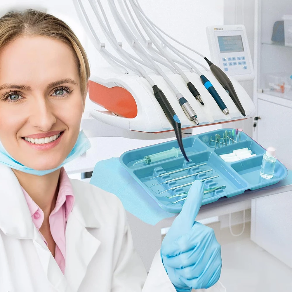 Dental Instrument Tray Separate Tray Autoclavable Colorful Plastic Divided Split Trays for Medical Tattoo Dentistry Tools