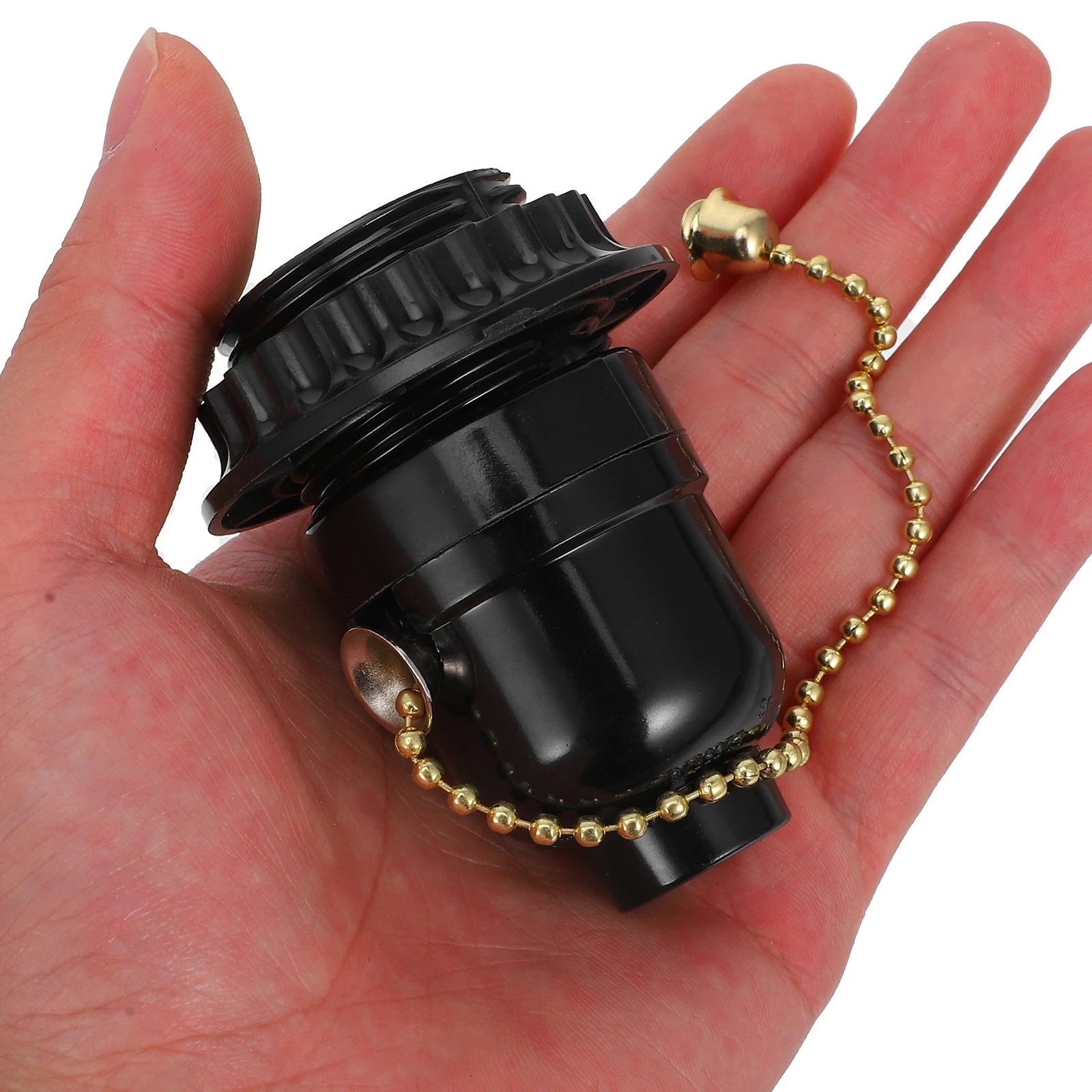 

1PC E27 Pull Chain Lampholder Black Plastic Light Fixture Zipper Lamp Base Table Lamp Parts Pull String Socket Ceiling