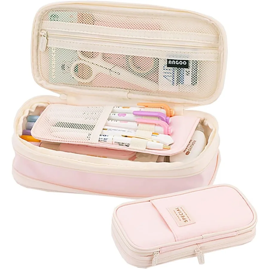オフィスや旅行用の大容量ペンケース：コンパクトなデザインの高容量バッグポーチホルダーボックスオーガナイザー