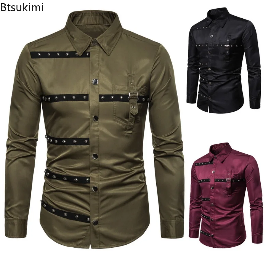 2026 Men's Long Sleeve Shirts Hip Hop Streetwear Gothic Medieval Classic Vintage Shirts Party Performance Cosplay Men's Clothing