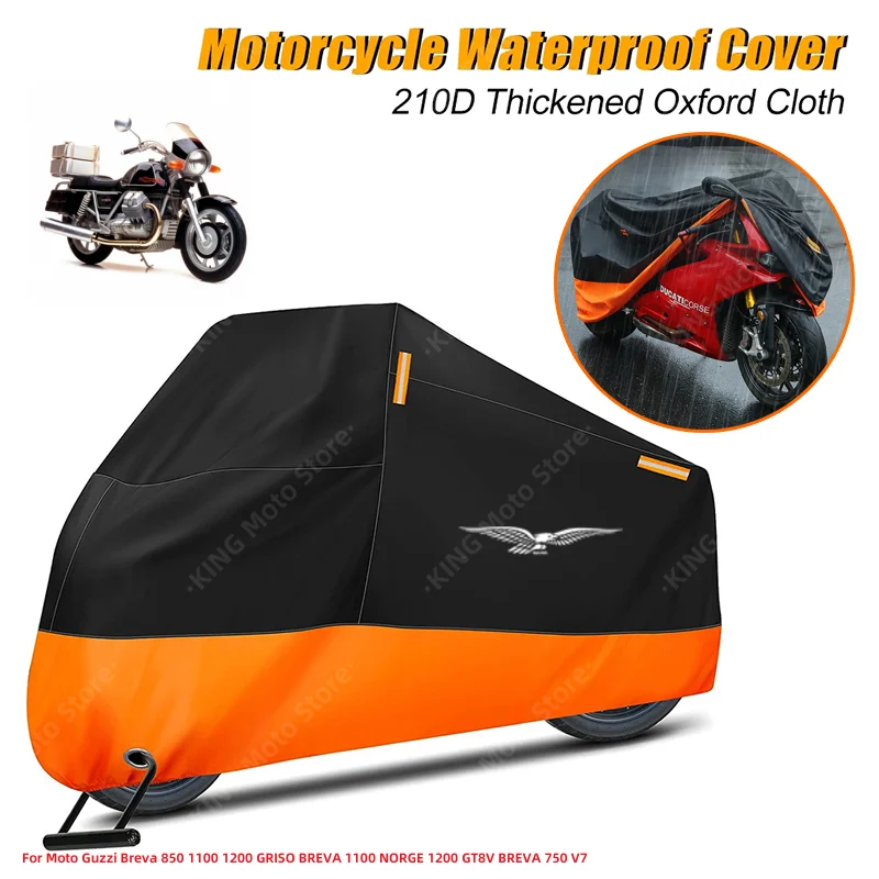 For Moto Guzzi Cover Waterproof For Moto Guzzi Breva 850 1100 1200 GRISO BREVA 1100 NORGE 1200 GT8V BREVA 750 V7 Motorcycle