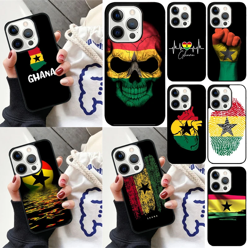 Ghana National Flag Cover For iPhone 16 13 14 15 Pro Max 12 Mini 11 15 Pro Max 6 7 8 Plus Max SE 2020 Phone Case