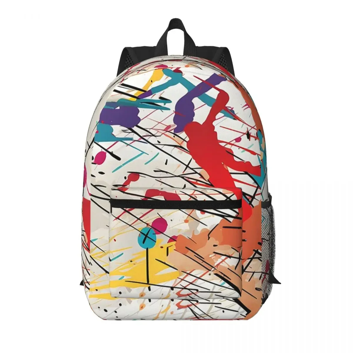 Abstract Colorful Graffiti Splatter Student Backpack School Bag Hiking Travel Daypack for Men Women Bookbag Shoulder Bags
