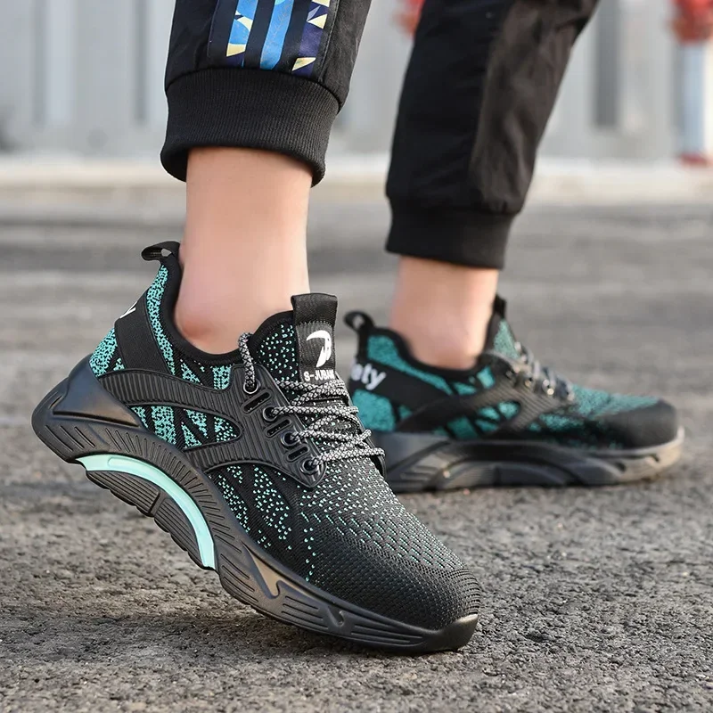 One Piece Anti-Smashing e Anti Piercing Gás Toe Steel Protective Shoes, Distribuição de Gás Masculino