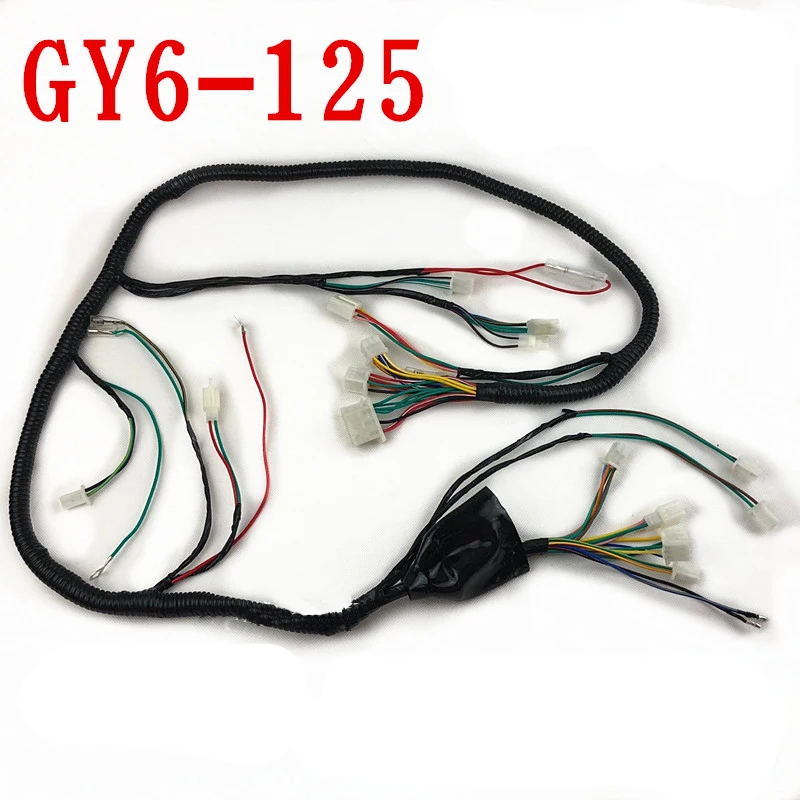 Motorcycle Electrical Wiring Harness Wire Cable For Kymco Baotian Jonway Guangyang Wangye GY6125 Regulator Starter Ignition Coil