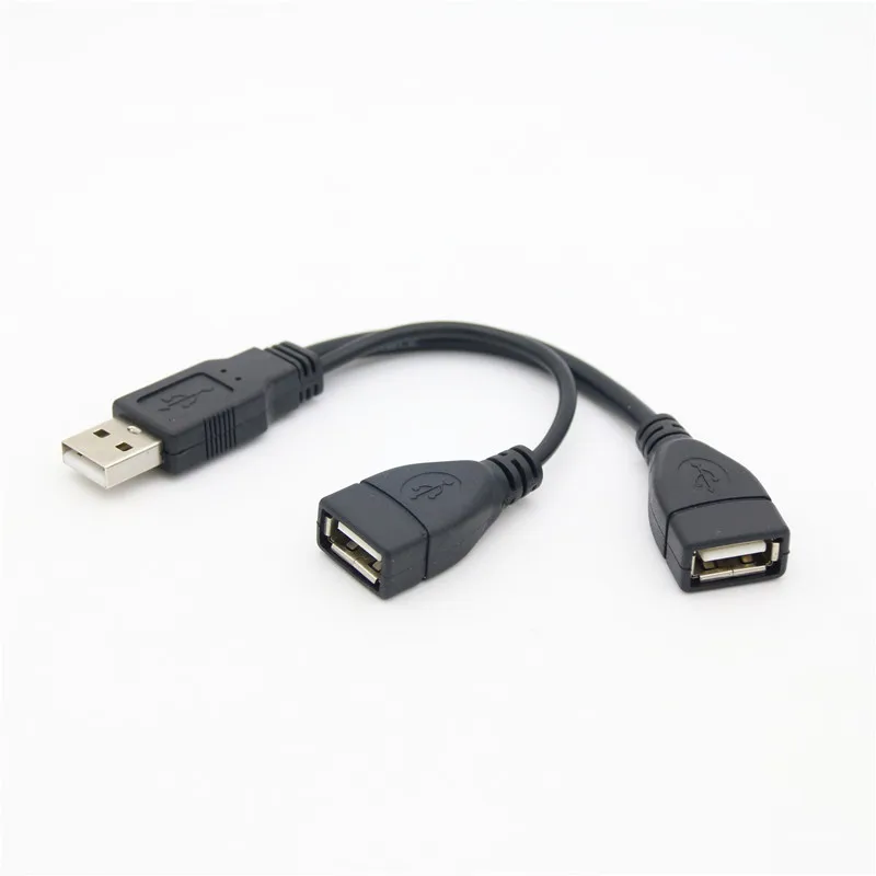 USB 2.0 الفاصل Y كابل 1 ذكر إلى 2 أنثى تمديد الحبل محول الطاقة محول للكمبيوتر سيارة نقل البيانات كابل شحن