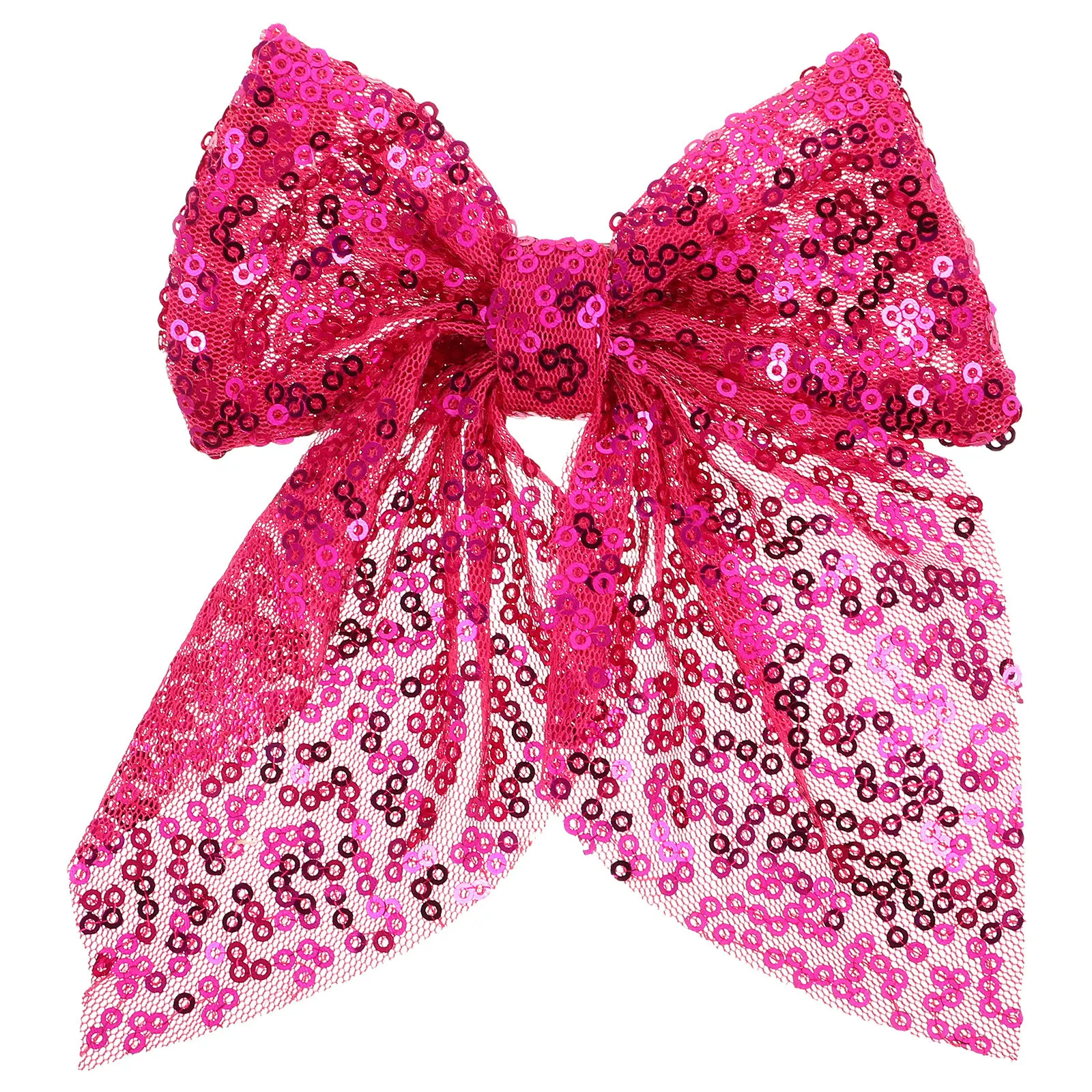 Bowknot Hair Clips Glitter Sequins Duckbilled Hair Barrette Stylish Hairpin for Party Casual Wear Makeup Hairpins