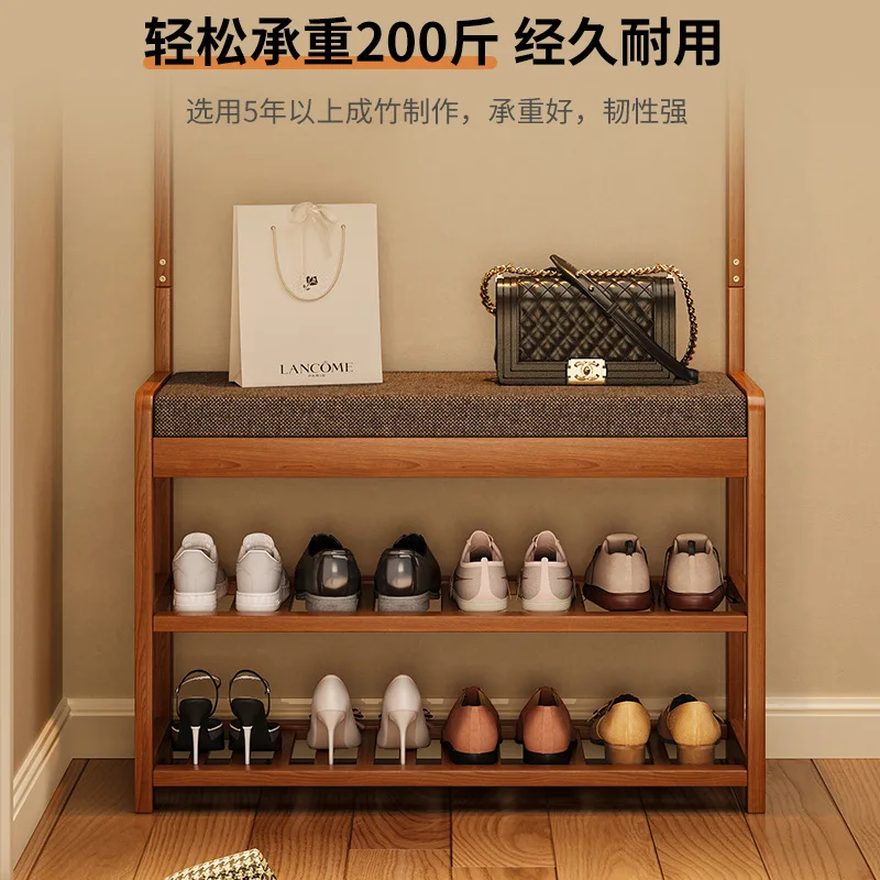 Shoe Changing Stool Two-in-one Household Door Seated Shoe Stool Entry Cabinet Stool Integrated Cushion Door Rack