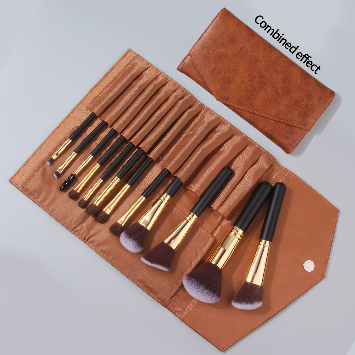 Reise-Make-up-Essentials: 12-teiliges Make-up-Pinsel-Set + Aufbewahrungstasche, weiche Borsten für einfaches Puder-Greifen, tragbare Schönheitswerkzeuge
