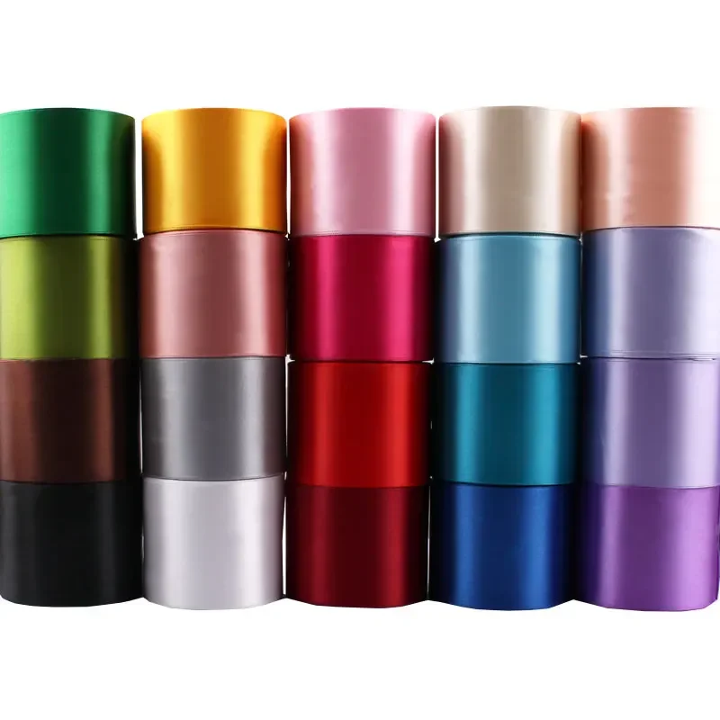 25Yards/roll 75mm Single Face Satin Ribbon Webbing Decoration Gift Christmas Ribbons Table and Chair Backrest DIY Decoration Bow