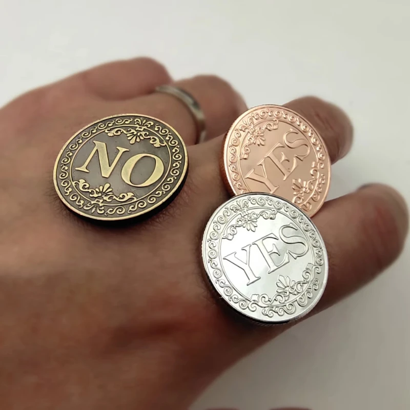 1-4Pcs Bronze Yes Commemorative Coin Souvenir Non-Currency Game Prop Decision Coins Collection Decoration Crafts