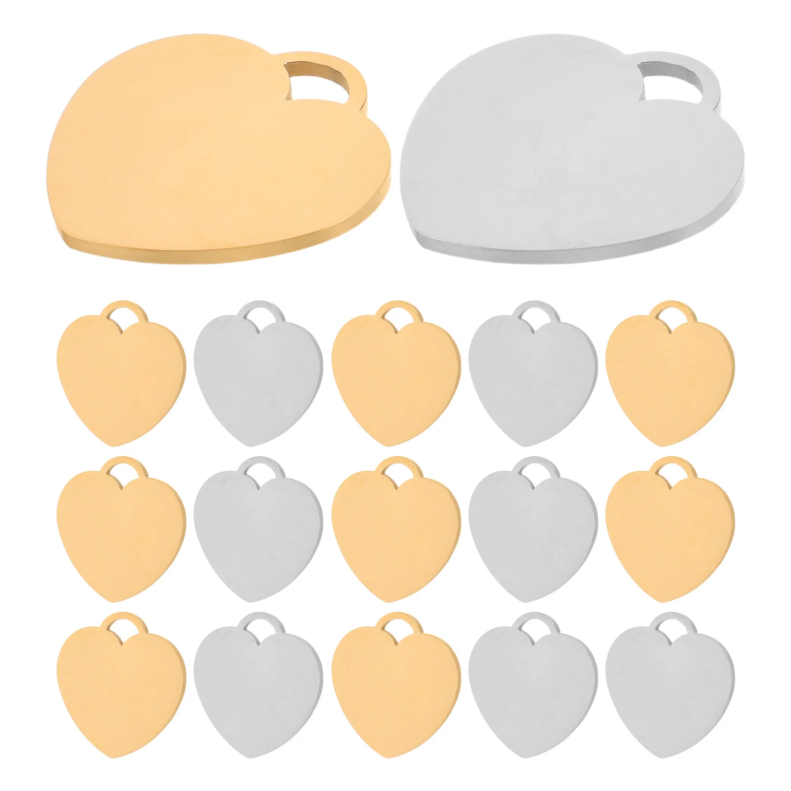 

20 шт. подвески в форме сердца, очаровательные пустые бирки из нержавеющей стали с гравировкой «сделай сам», для ожерелья, браслета, серег, изготовления ювелирных изделий, рукоделия