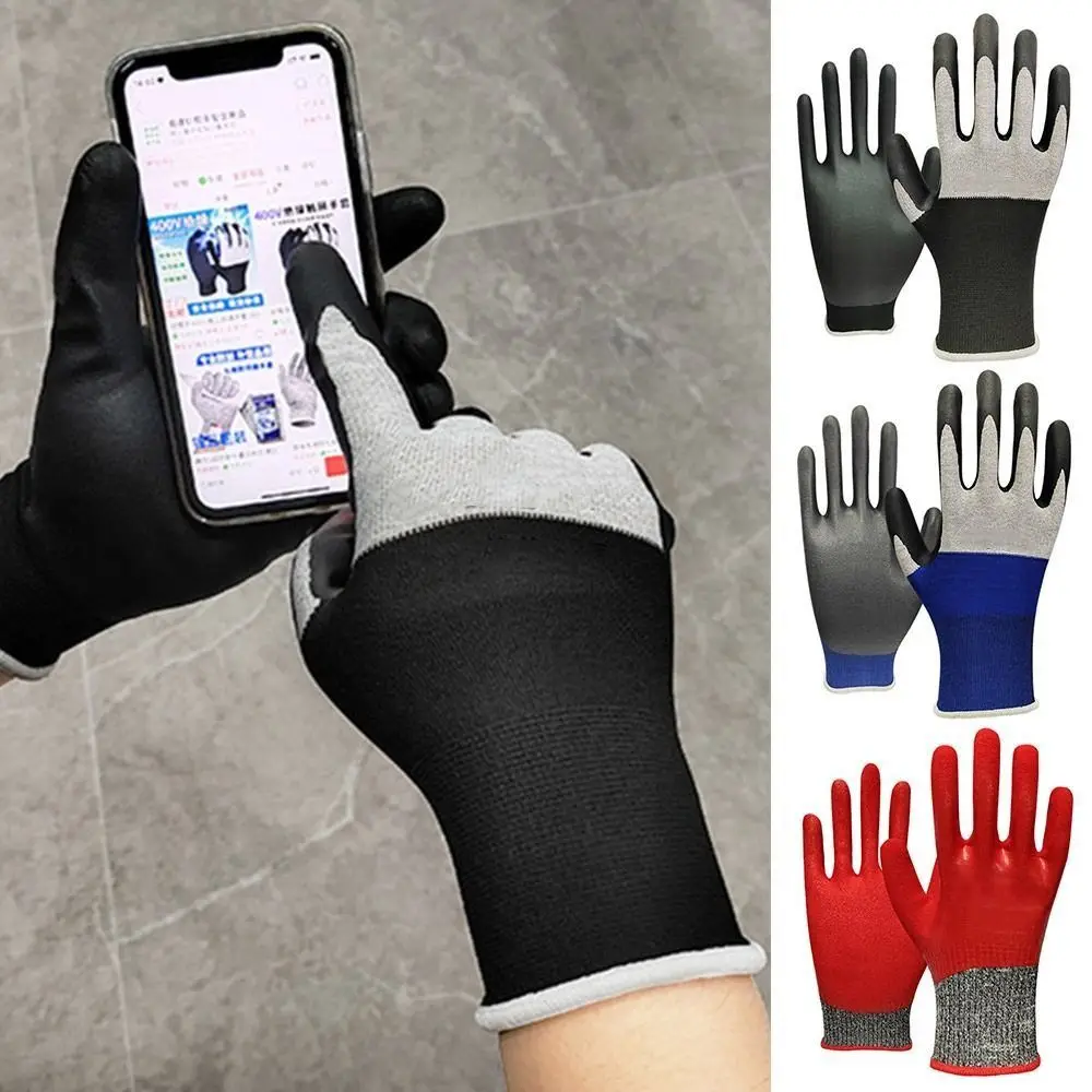 Guantes aislantes ultrafinos para electricista, guantes seguros para el trabajo a prueba de aceite de nitrilo, manoplas protectoras para prevención de arañazos en el hogar