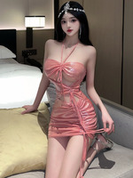 WOMENGAGA Queen Goddess Dress Mini PU Sexy Leather Seductive Charming Cute Sparkling Hollow Dress Elegant Irregular Sexy Top C85