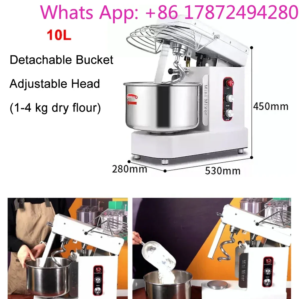 Commercial Bread Bakery Equipment Stainless Steel 10 Liters Professional Spiral Dough Mixer Baking Equipments
