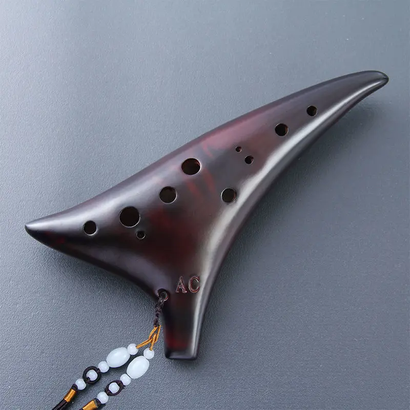 2022 NEW 12 Hole Ceramic Ocarina for Beginner Alto C Tone Classic Flute Zelda Instruments with Protection Bag + Lanyard Gift