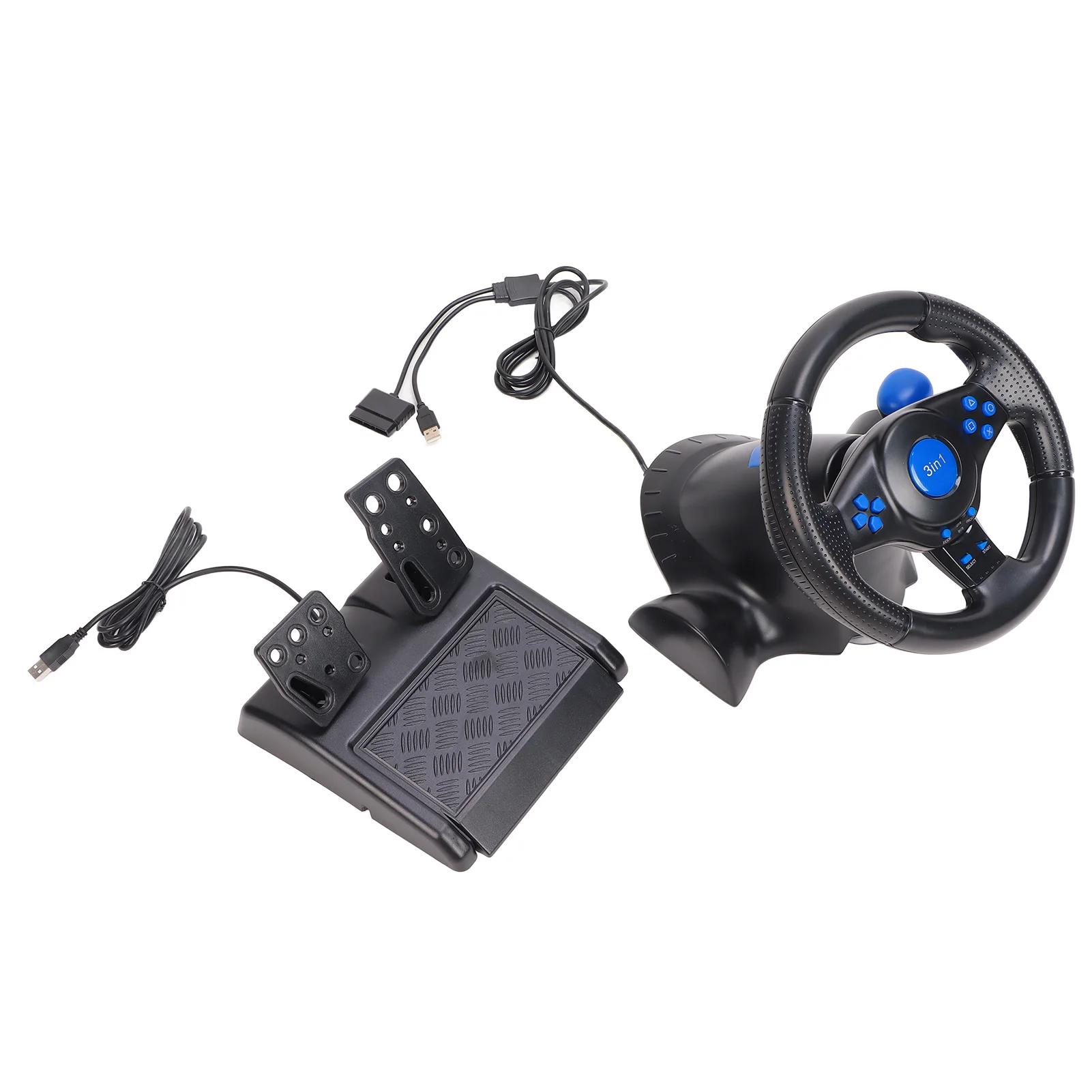 

Gaming Steering Wheel 180 Degree Rotation Multifunctional 3 in 1 Game Racing Wheel with Pedals for PC Gaming Steering Wheel