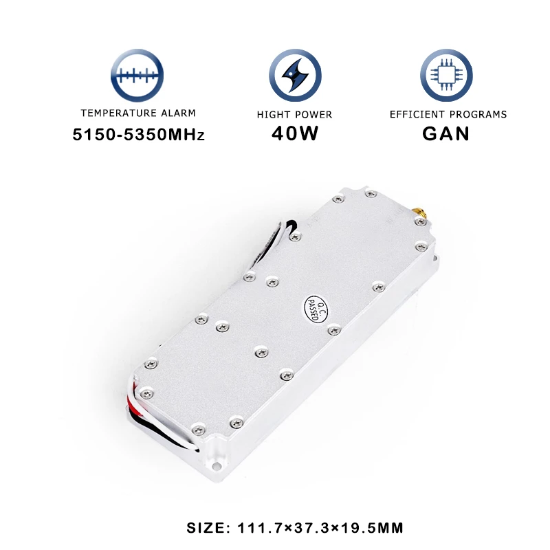 โมดูลป้องกันสัญญาณ C-UAS UAV 40W 5150-5350MHz 5.2g โมดูลป้องกันสัญญาณเครื่องขยายเสียง PA สำหรับปิดกั้นการติดขัดสัญญาณ FPV