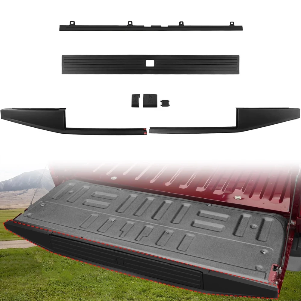 POVTOR Tailgate Cover Molding Trim Integrated Flex Step Center Combined Top Trim Cap Protector for 2015-2020 Ford F150
