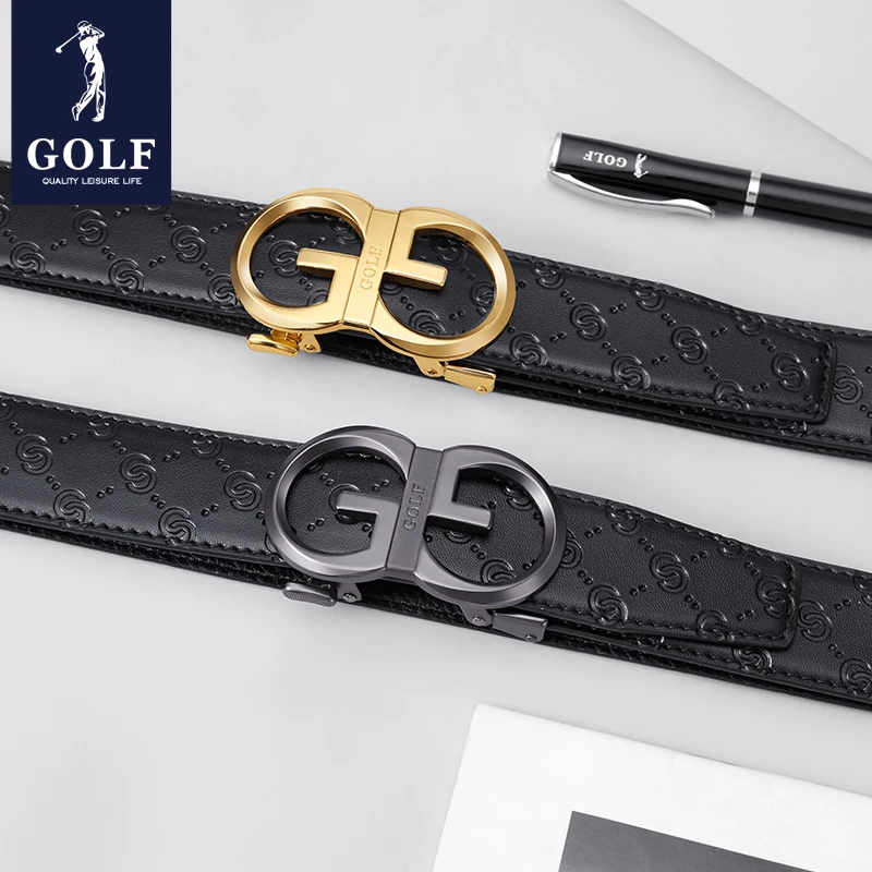 Golf Zakelijke En Vrije Tijd Heren Riem Elegante Klassieke Metalen Automatische Gesp Mode Veelzijdige Riem