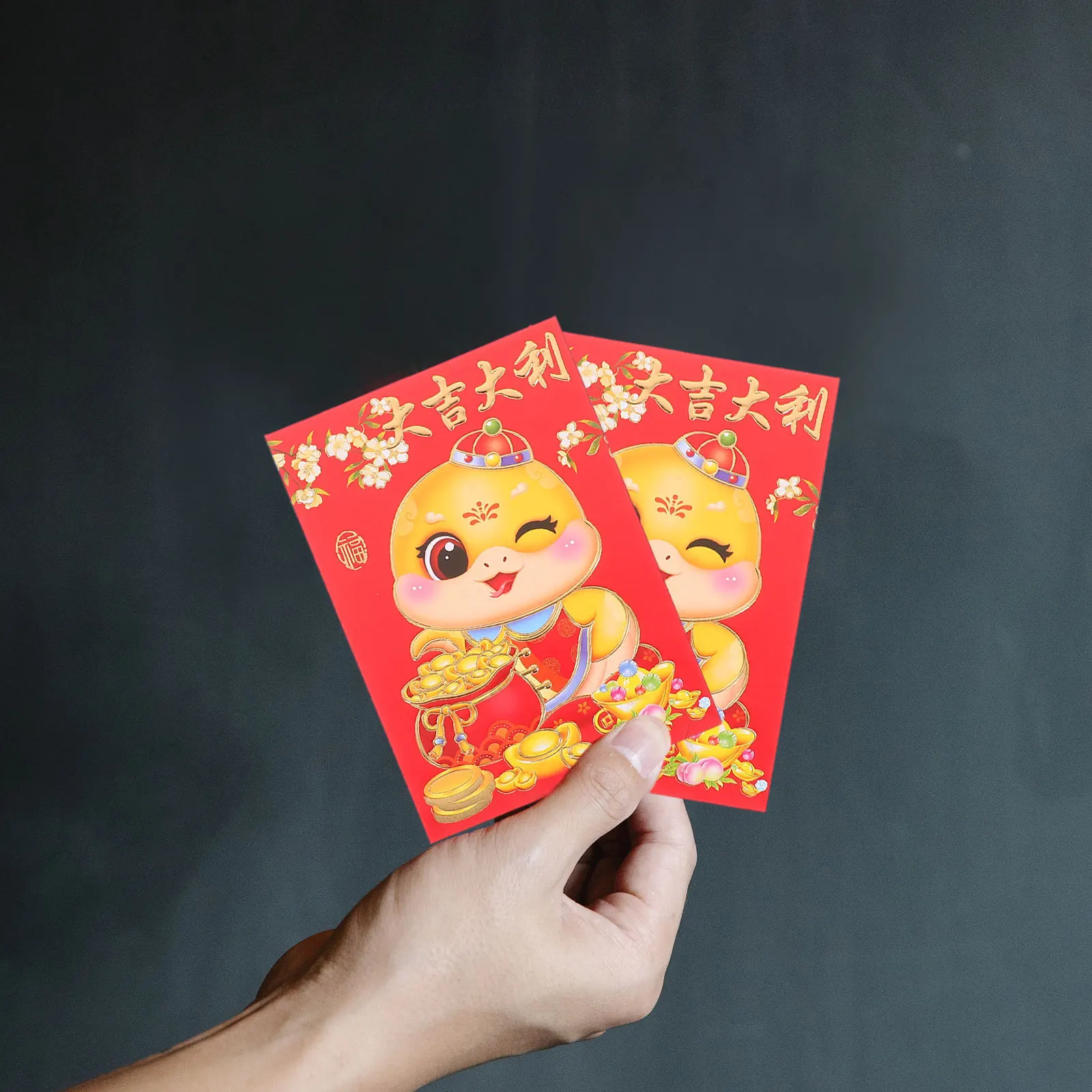 

60 Pcs Fold Cartoon Red Envelope Year Snake Envelopes Paper Chinese New Money Packet