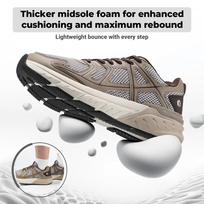 Fitville Newest Walking Shoes For Men Wide Width Thicker Cushioning Sneaker Bouncy Running Shoe Workout Gym Athletic
