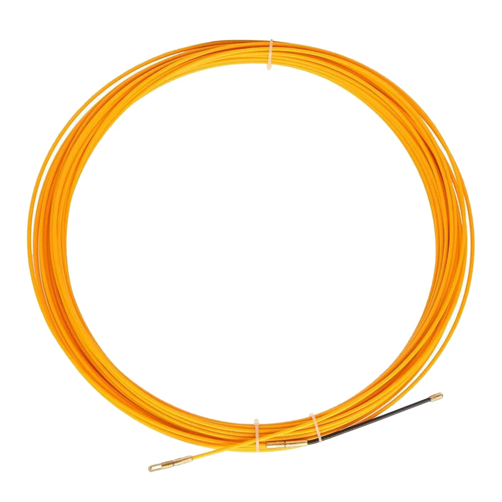 Fiberglass Cable Puller Fish Tape 30m Yellow Wire Snake Reel for Wall Cavity Trunking
